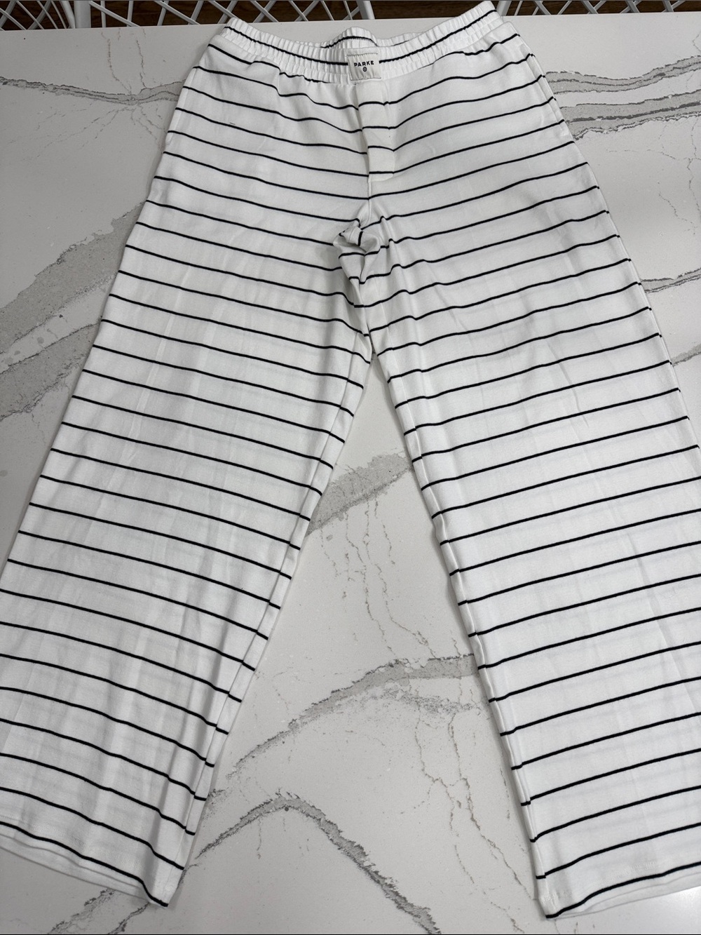 Parke x Target White Wide Leg Striped Lounge Pants | Size M